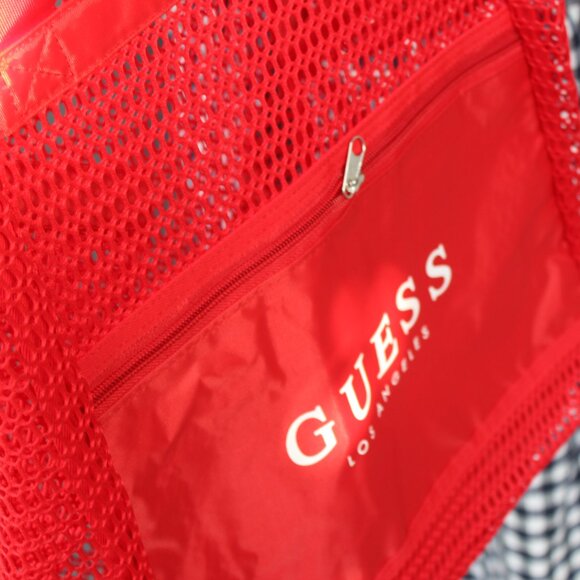 Guess women's mesh tote red bag purse - Picture 2 of 5